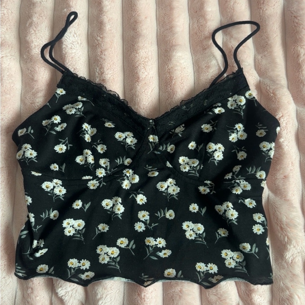 SHEIN Black Floral Camisole